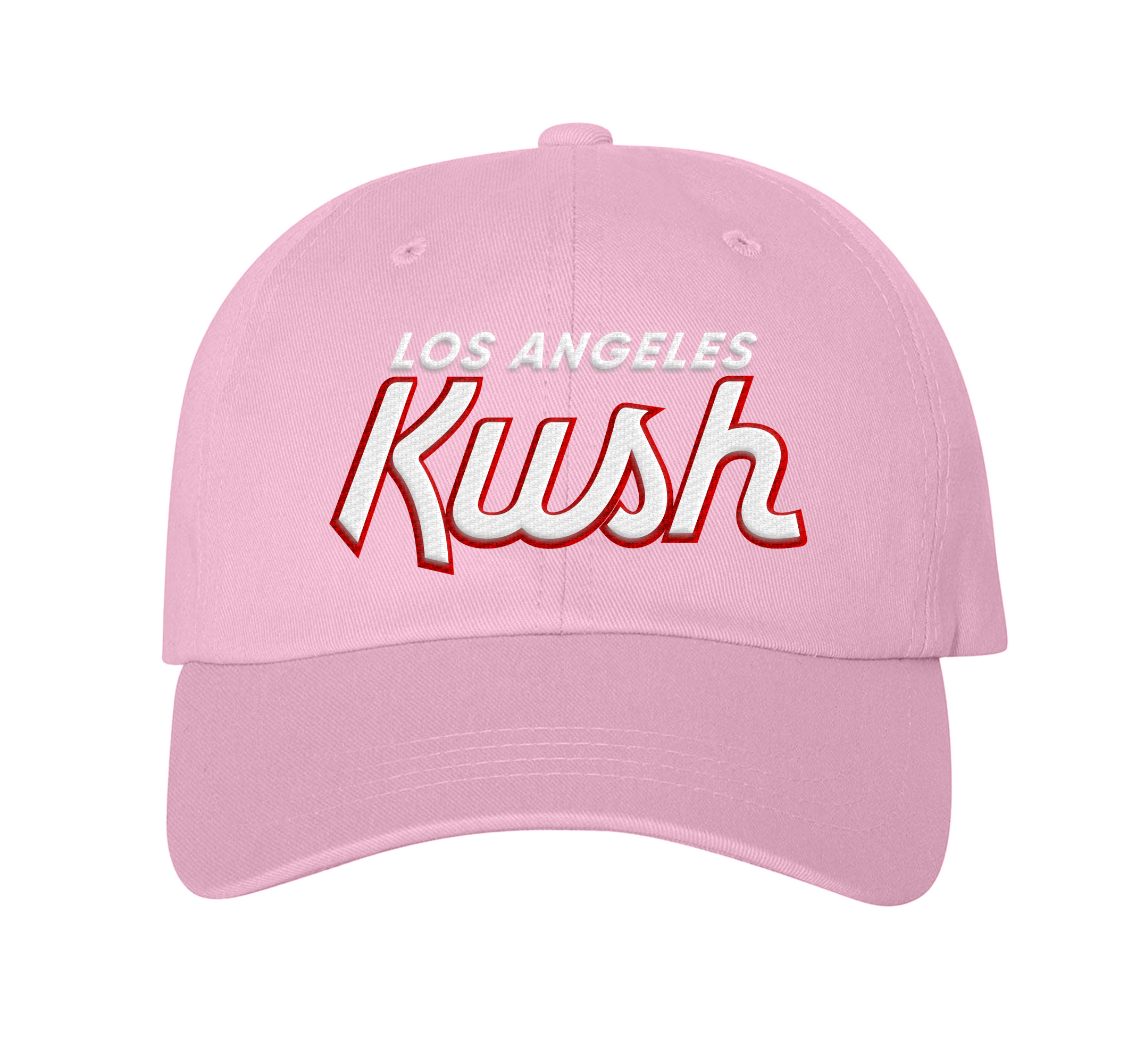 LA Kush Valentine’s Day 2023 Dad Hat – Pink/Red Outline/White