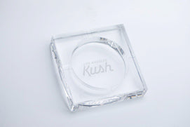 LA Kush "K" Krown Ashtray - Clear/White